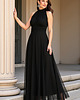 sukienki maxi damskie Elegancka rozkloszowana sukienka maxi bez rękawów z dekoltem halter - M1173