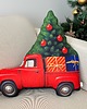 poduszki z grafiką Poduszka Świąteczna Retro Auto Z Choinką