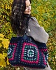 torby na ramię Duża torebka na szydełku granny square