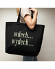 torby na zakupy Bardzo duża bawełniana torba czarna z afirmacją WDECH... WYDECH...