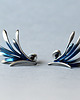 kolczyki wire wrapping Kolczyki wkrętki niebieskie skrzydła