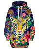 bluza z kapturem damska Bluza Oversize Tunika DR.CROW Hidden Leopard