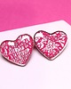 kolczyki z masy plastycznej VALENTINE kolczyki różowe serca sztyfty walentynki