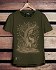 t-shirty męskie Koszulka męska LEŚNE ZWIERZĘTA jeż sowa lis khaki