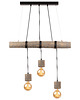 lampy wiszące Lampa Wisząca 3x E27 Trabo Pino drewno loft