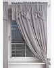 zasłony Zasłony szare z falbaną i kokardami krótkie