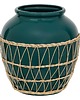 wazony Wazon z dolomitu petrol z rattanem 33,5 cm