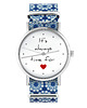 zegarki damskie Zegarek - Love time - niebieski, kwiaty