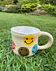kubki Kolorowy kubek ceramiczny z uchem, happy face, uśmiech
