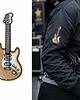 naszywki na ubrania Naszywka naprasowanka GITARA ELEKTRYCZNA BEŻOWA termoprzylepna haft 4x9,6cm