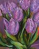 obrazy Fioletowe tulipany, oryginalny obraz olejny