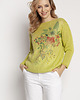 swetry damskie  Sweter z nadrukiem - SWE235 zielony