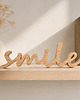 napisy dekoracyjne i tabliczki Drewniany napis smile z drewna, stojący dąb