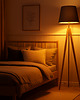 lampy podłogowe Elegancka lampa podłogowa z drewna na 3 nogach ARUBA