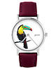 zegarki unisex Zegarek - Tukan - skórzany, burgund