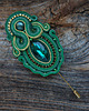 broszki Zelona broszka soutache