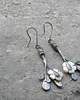 kolczyki wire wrapping Masa perłowa   -  gałązki  - kolczyki