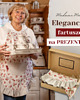 fartuchy kuchenne Elegancki Fartuch Kuchenny damski w różyczki dla Babci, Mamy, Przyjaciółki
