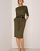 sukienki midi damskie SUKIENKA MONO KHAKI Dark