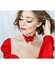 chokery Jedwabny  czerwony choker