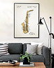 plakaty Plakat Saksofon - grafika z patentem