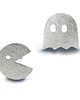 kolczyki srebrne Pacman - srebrne matowe kolczyki, srebro 925