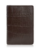 pokrowce i etui - różne Etui na karty brązowe skórzane z tłoczeniem croco eleganckie Paolo Peruzzi