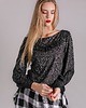 bluzki - inne Bluzka damska CZARNA ze srebrną nitką