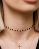 chokery Choker naszyjnik onyksy srebro 925 pozłacane