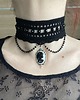 chokery Czarny choker naszyjnik gotycki z Kameą