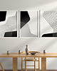 plakaty Zestaw 3 czarno-białych plakatów geometrycznych, minimalistycznych.