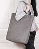 torby XXL Mega Shopper bag szary na zamek/ na codzień