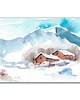 grafiki i ilustracje Akwarela ręcznie malowana  "Zima"+ rama