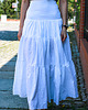 spódnice maxi Spódnica długa biała maxi falbany szeroki pas