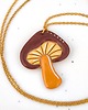 wisiory Naszyjnik z grzybem, podgrzybek, brązowy grzyb, amulet na jesień, boho