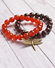 bransoletki z kamieni naturalnych Jesienny komplet bransoletek z ważką