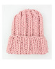 czapki damskie Czapka  beanie z wełną pudrowy róż