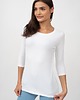 t-shirt damskie Bluzka rękaw 3/4 biała
