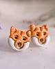 kolczyki z masy plastycznej Kolczyki pieski shiba inu z wizerunkiem shiba inu, biżuteria z shiba akita inu