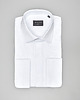 koszule męskie Koszula fabrizia 00572 na spinki biały slim fit