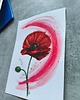obrazy Mak z serii Kwiaty akwarela A5 obraz natura łąka kolekcja