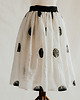 spódnice midi Lniana spódnica TUTU w kropki