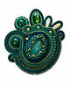 broszki Isobelle -zielona broszka soutache