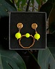 komplet biżuterii RAZEM TANIEJ! Swarovski neon pearls : neon yellow : kolczyki & pierścionek