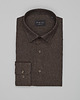 koszule męskie Koszula flero 00620 długi rękaw brąz classic fit