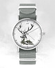 zegarki unisex Zegarek - Jeleń - szary, nylonowy