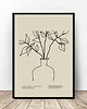 plakaty Beżowy plakat "Wazon z kwiatkami szkic" A4 (210mm x 297mm)