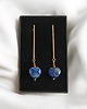 kolczyki z kamieniami Kolczyki serduszka LAPIS LAZULI : długie : wyjątkowy prezent