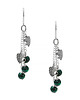 kolczyki srebrne Długie, zielone kolczyki gronka  z malachitem, SREBRO 925