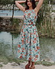 spódnice maxi Bawełniana spódnica w kwiaty, BLUE SUMMER, ZUZA